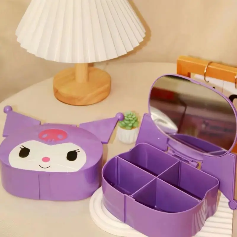 Зеркало для макияжа коробка хранения My Melody Kuromi настольный органайзер с милыми