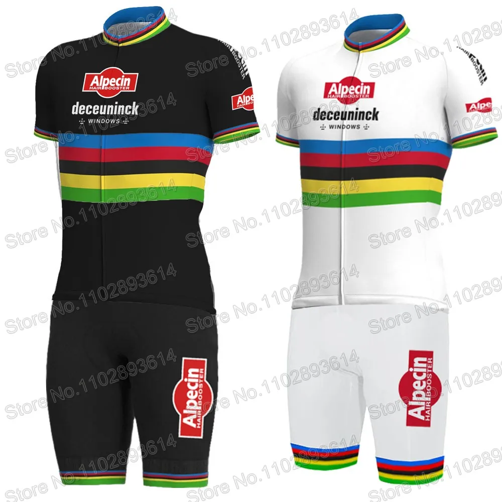 

Alpecin Fenix Deceuninck 2023 Cycling Skinsuit Bodysuit World Champion Cycling Jerseys Set Race Clothing Jumpsuit MTB Ropa