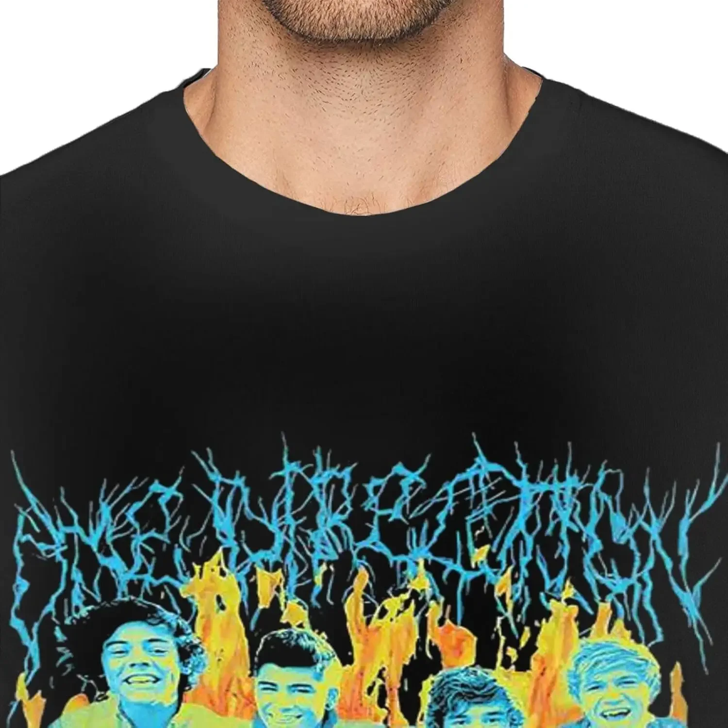 РОК-ГРУП. Мужская футболка Ones Music and Directions модная с графическим принтом летние