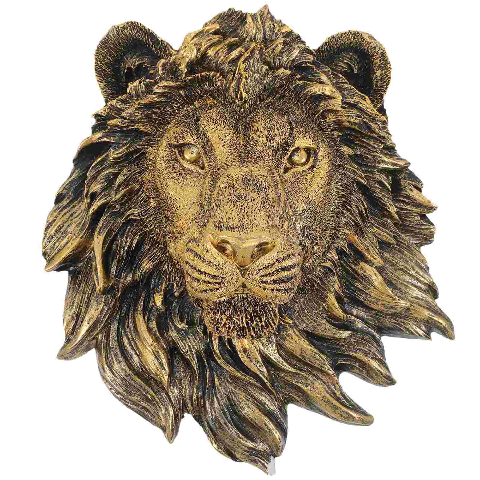 

Imitation Copper Lion's Head Wall Decor Hanging Crafts European American Ornaments Resin Home