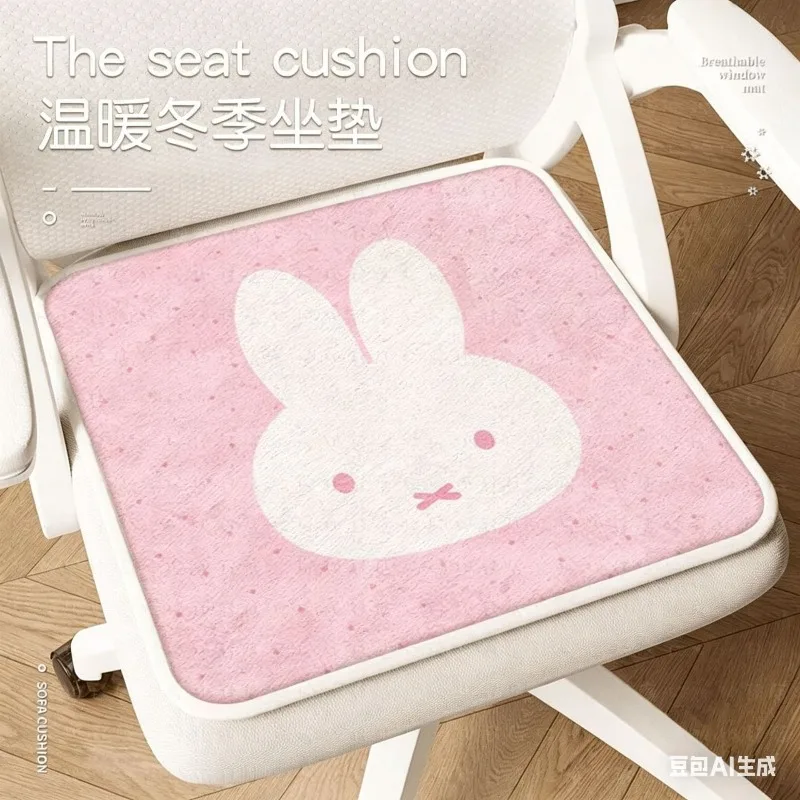 Фото Новая мультяшная моющаяся подушка Kawaii Miffy2026 с защитой от скольжения и грязи для общежития и класса №4