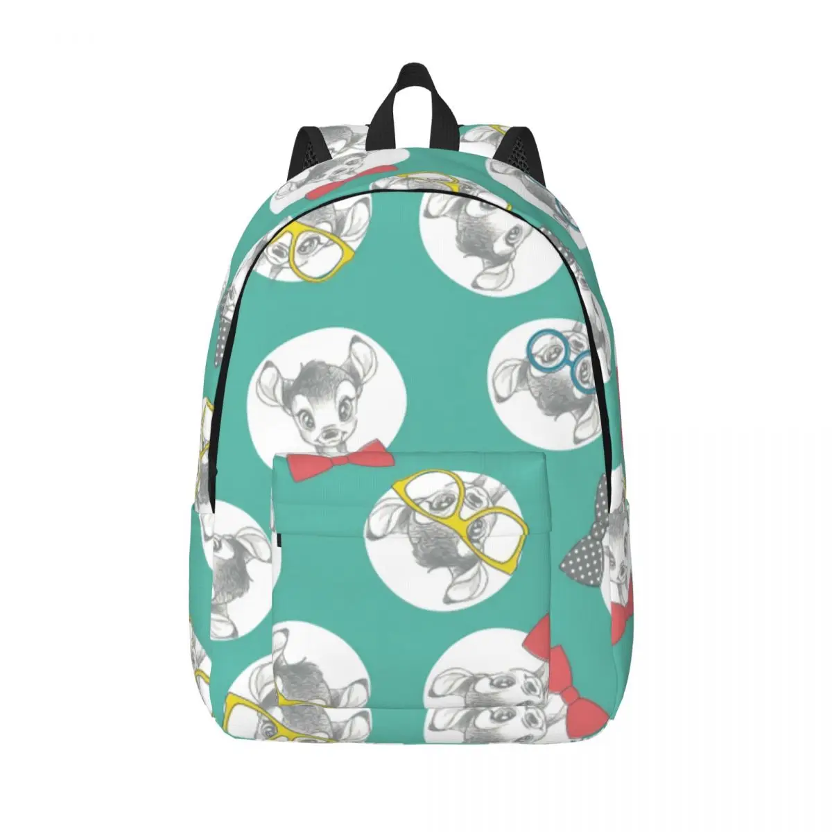 Disney Bambi Bowtie Glasses Aqua Backpack for Boy Girl Kids Student School Bookbag Daypack Preschool Kindergarten Bag