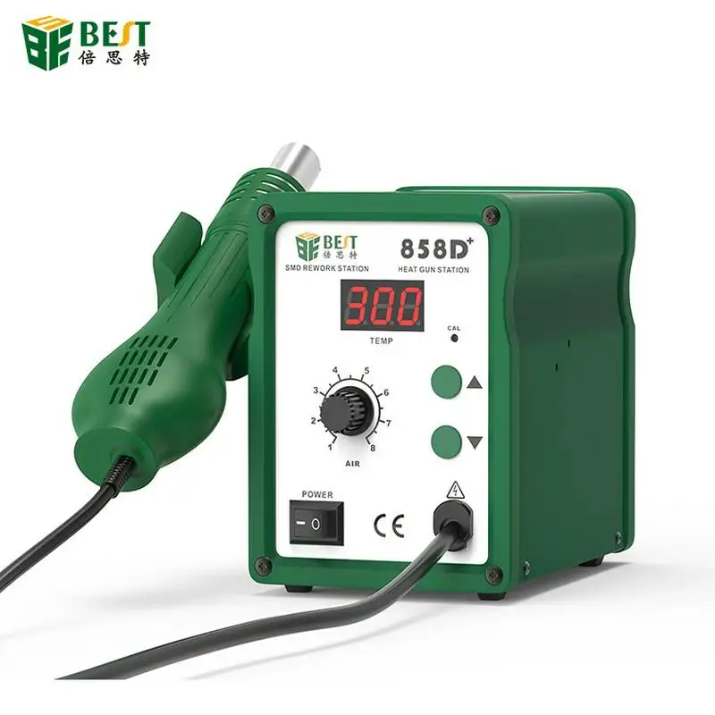 BEST 858D+ Digital Display Lead-Free Spiral Heat Gun Adjustable Temperature Mobile Phone Maintenance And Dismantling Table