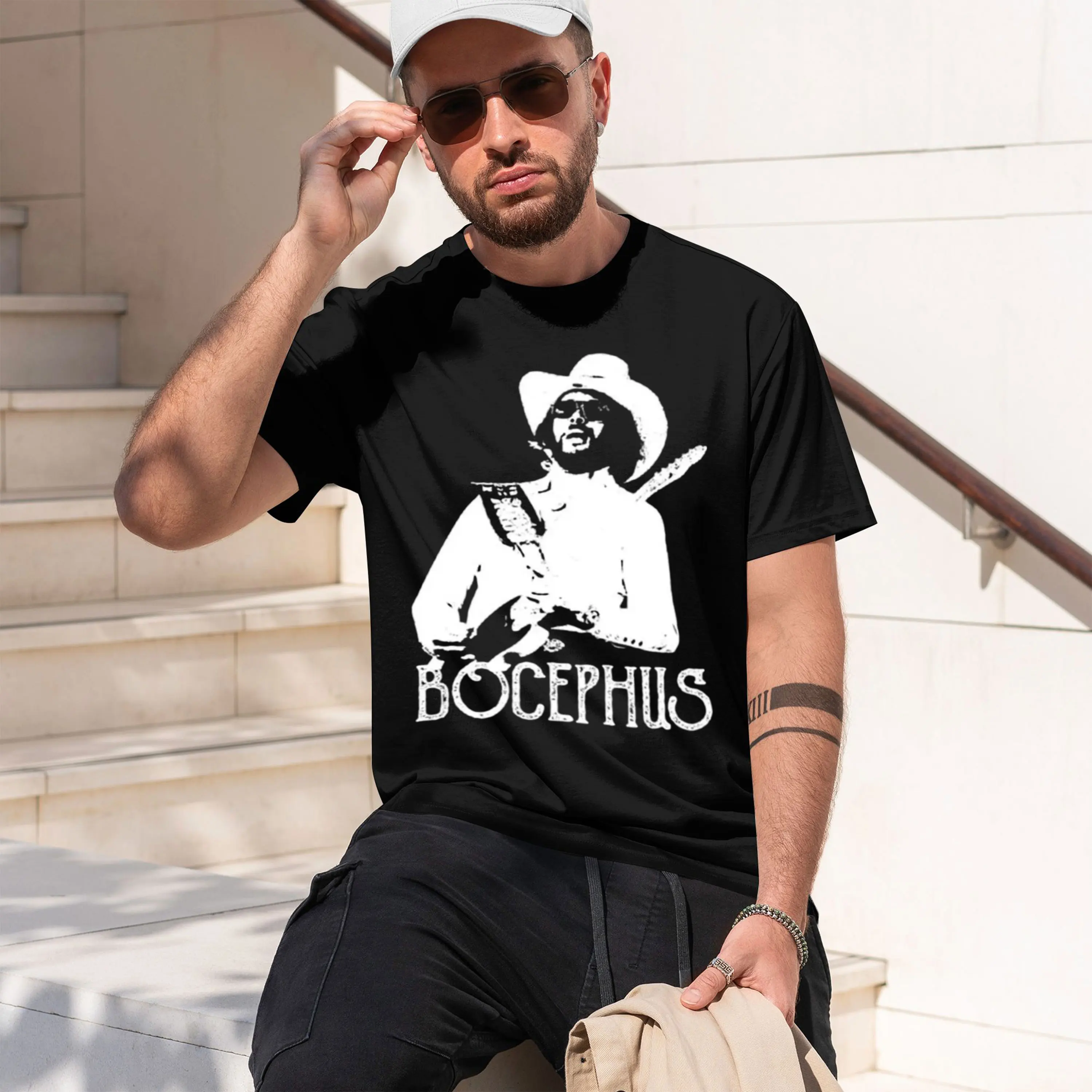 Фото Винтажная футболка Retro Bocephus Vintage Hank Jr Distred Williams Funny ian, уличная одежда с принтом, новая модель 2026 года, с коротким рукавом и круглым вырезом №1