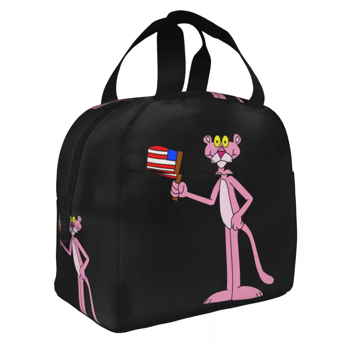 Pink Panther Lunch Bento Bags Portable Aluminum Foil thickened Thermal Cloth Lunch Bag for Women Men Boy