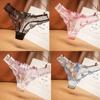gift transparent breathable lingerie sexy panties embroidery underwear hollow g strings low waist briefs for women