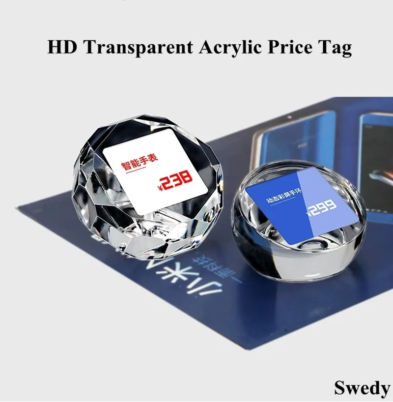 30x30 мм Настольный акриловый мини-держатель для карт со стразами |