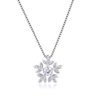 snowflake necklace female sterling silver all match niche pendant clavicle chain ins temperament birthday gift