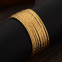 15pcs gold plated bangles ethiopian africa fashion gold color bangles for women african bride wedding bracelet jewelry gifts