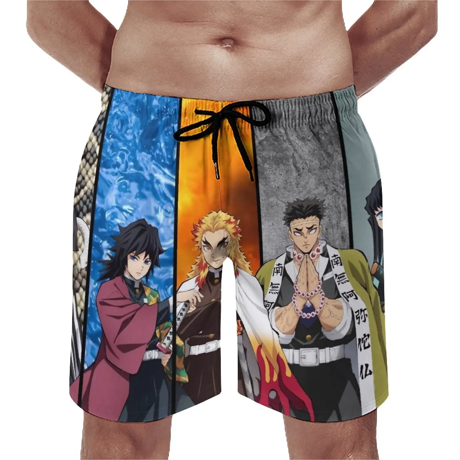 

Summer Board Shorts Demon Slayer Running Kimetsu No Yaiba Custom Beach Short Pants Casual Fast Dry Swim Trunks Plus Size 3XL