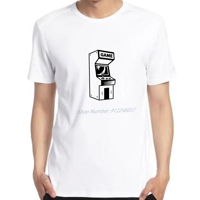 

Футболка мужская оверсайз с рисунком, игровая аркадная машина, графическая футболка с коротким рукавом, уличная одежда в стиле Харадзюку