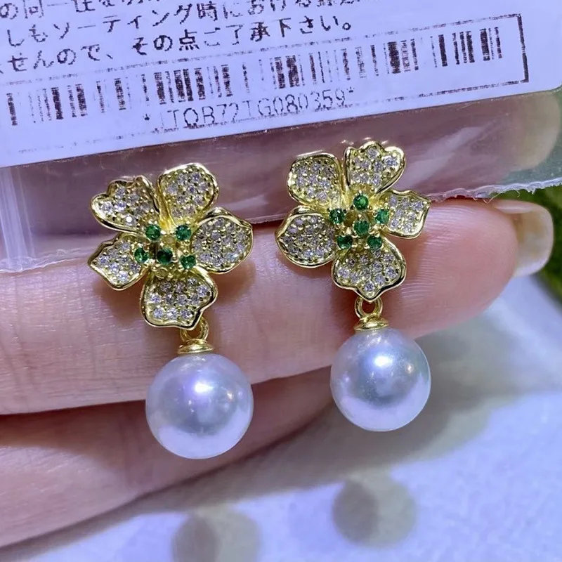 

Женские серьги-подвески из серебра 925 пробы с натуральным пресноводным жемчугом