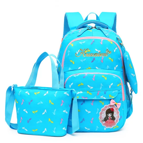 

Водонепроницаемый рюкзак для девочек-подростков, школьный ранец из нейлона, сумка для книг, комплект из 3 предметов