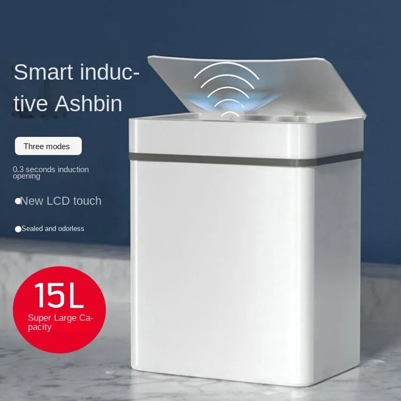 

Мусорная корзина с автоматическим бесконтактным умным датчиком, мусорный бак с инфракрасным датчиком, для дома, комнаты, кухни, мусорная ко...