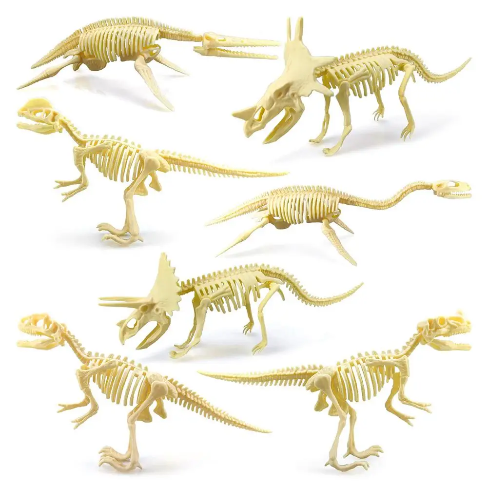 

DIY Dinosaur Skeleton Assembly Model Toy Medium Tyrannosaurus Rex / Triceratops Building Blocks 3D Assembly Educational Toys