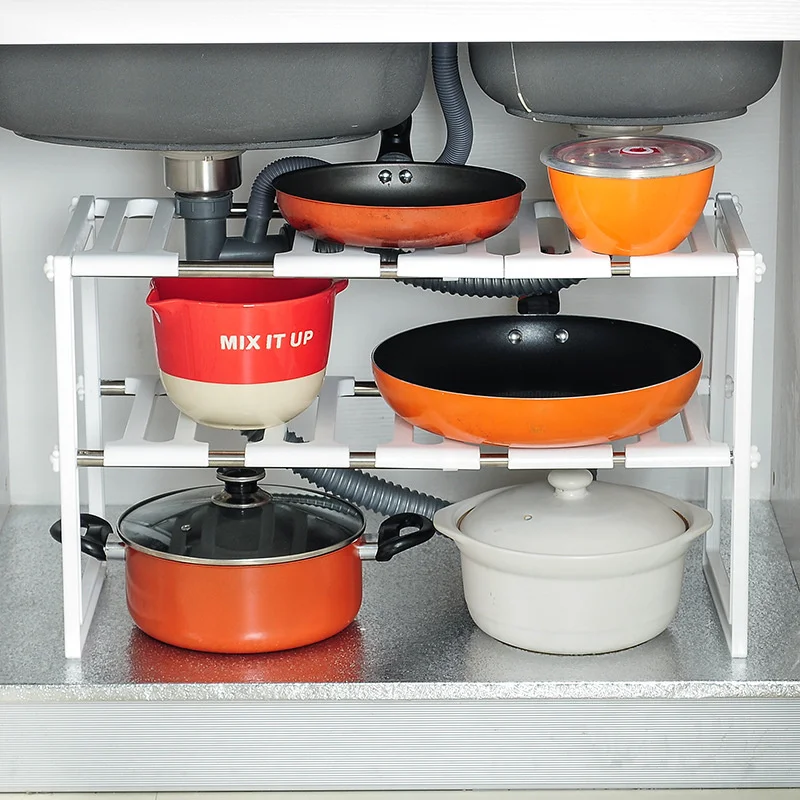 

Home Kitchen Cabinet Shelf Save Space Racks Expandable Stackable Desktop Storage Household Closet Shelves Cabinet Holders