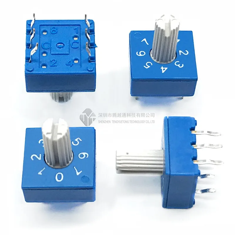 

0-7 rotary coding switch with handle dip code switch 8-bit PCB encoder 8421C positive code 3:3 switch ERD5