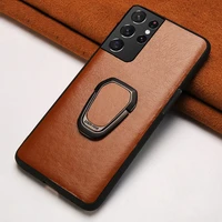 genuine leather phone case for samsung galaxy s21 s20 s22 ultra s21fe s10e cowhide cover for note 20 ultra magnetic stand case