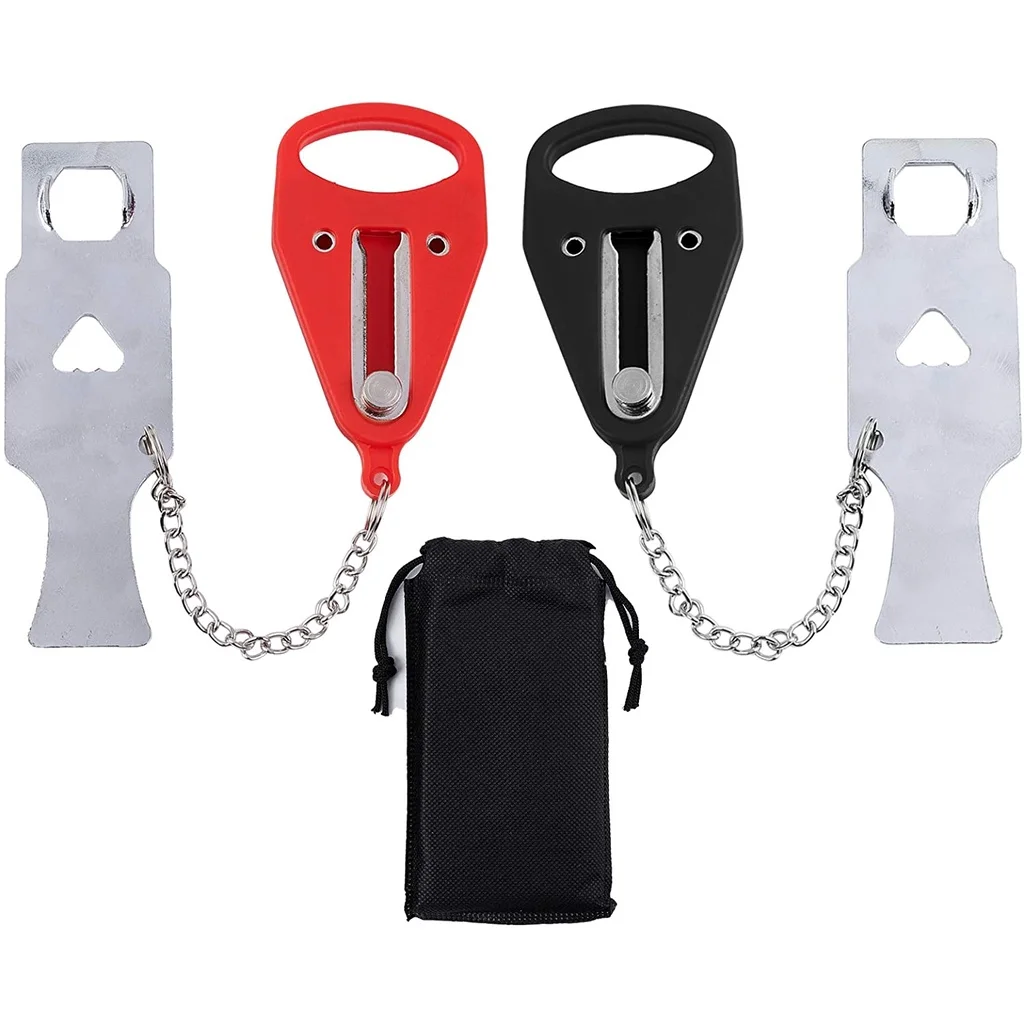 

2 Pack Portable Door Lock Security Door Locker Travel Lockdown Locks with Storage Bag for Home Hotel School Apartment