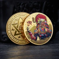 4pcsset egyptian sun god painted collectible coins egypt pyramids gold plated coin set medal decor crafts art collection gift