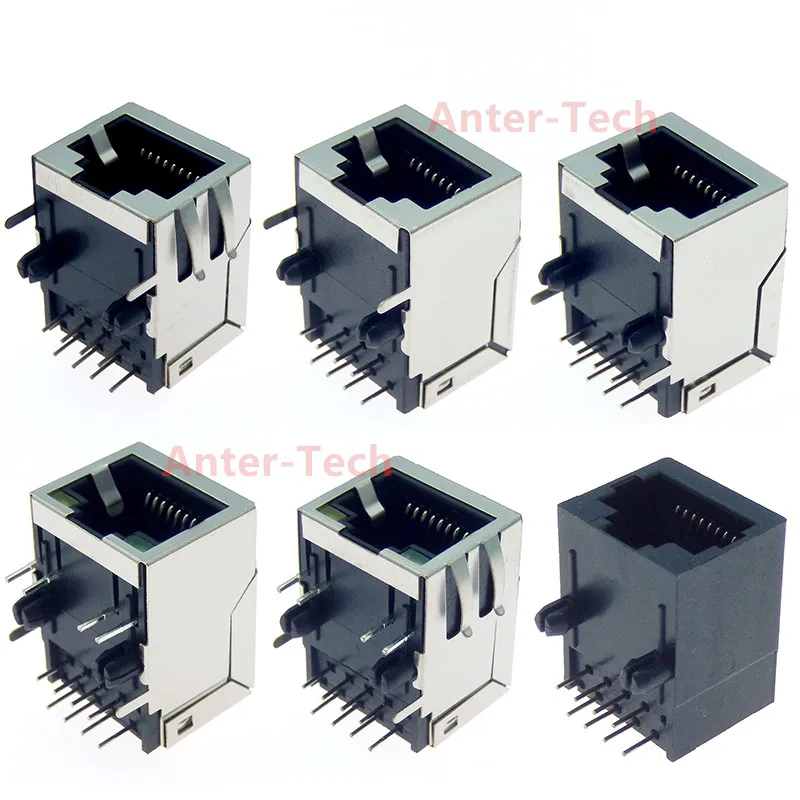 

5PCS RJ45 socket 8-pin cable interface shielded crystal headlight copper shell connector female 8P8C Ethernet network