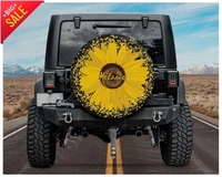 sunflower spare tire cover for jeep camper suv with or without backup camera hole for her car accessories spare tire cover