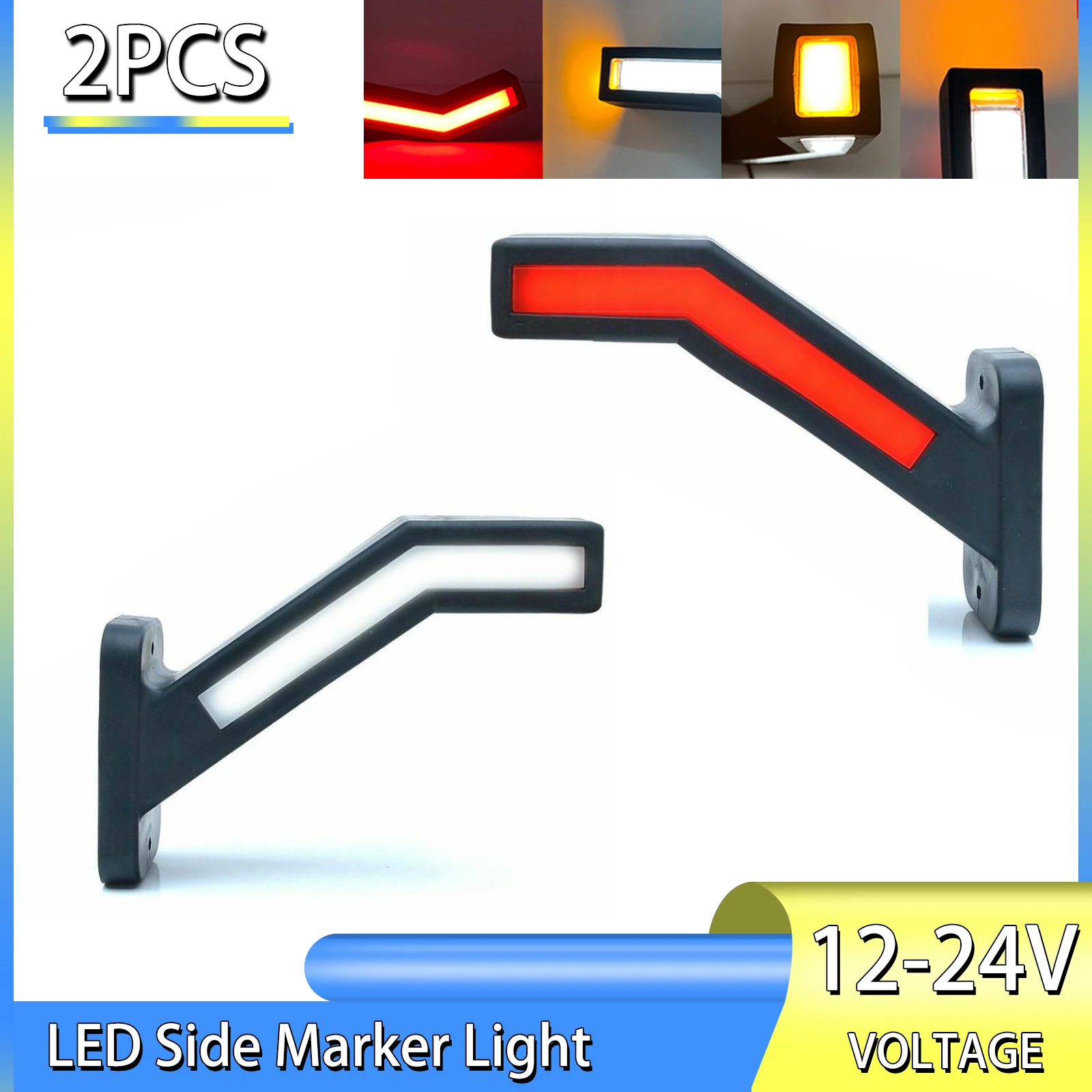 

Mayitr 2pcs 12V-24V Waterproof Car LED Indicator Light Universal Truck Trailer LEDs Side Marker Lamp For Cars Truck Trailer
