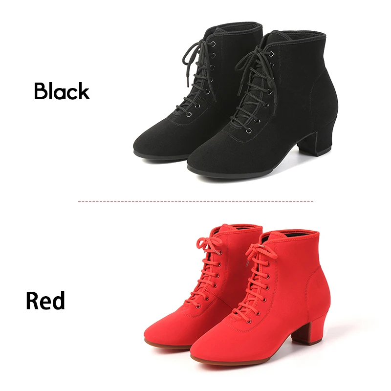 Women Latin Dance Shoes Ballroom Soft Sole Non-Slip Cloth Women Tango Jazz Salsa Dance Shoes Middle Heel Ladies Dance Sneakers