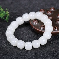 natural white jade a gemstone beads bracelet women men 12x10mm natural hetian white jade a crystal barrel beads necklace aaaaa