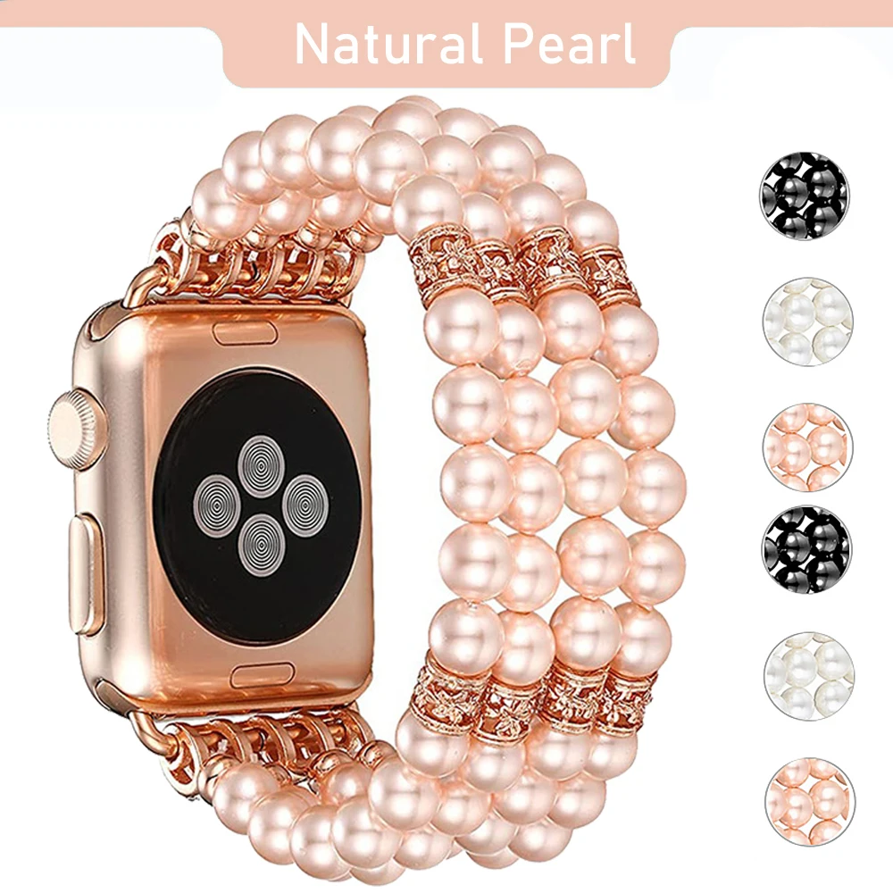 

Ремешок Женский жемчужный для Apple Watch Band 41 мм 45 мм 42 мм 44 мм 40 мм 38 мм, браслет для iWatch Series 7 SE 6 5 3, аксессуары