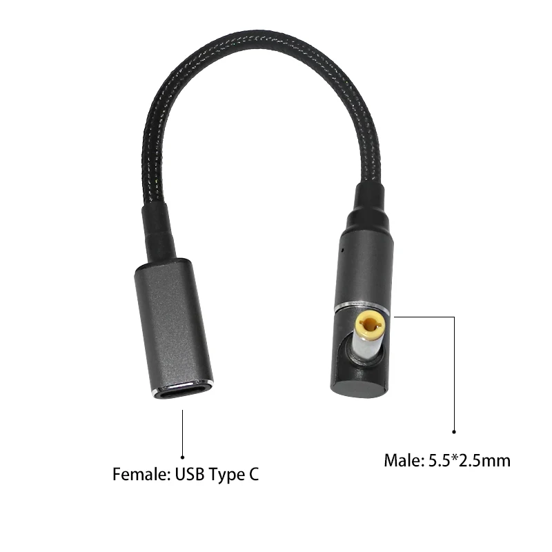 

Magnetic 100W Usb Type C Cable PD to 5.5x2.5mm Converter for Asus Laptop Power Adapter Charger Connector