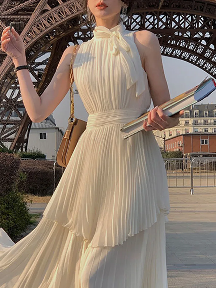 Elegant Dresses for Women Sleeveless Casual Office French Style Dress Slim Fit Solid Zipper 2023 New Spring Summer Dress 3