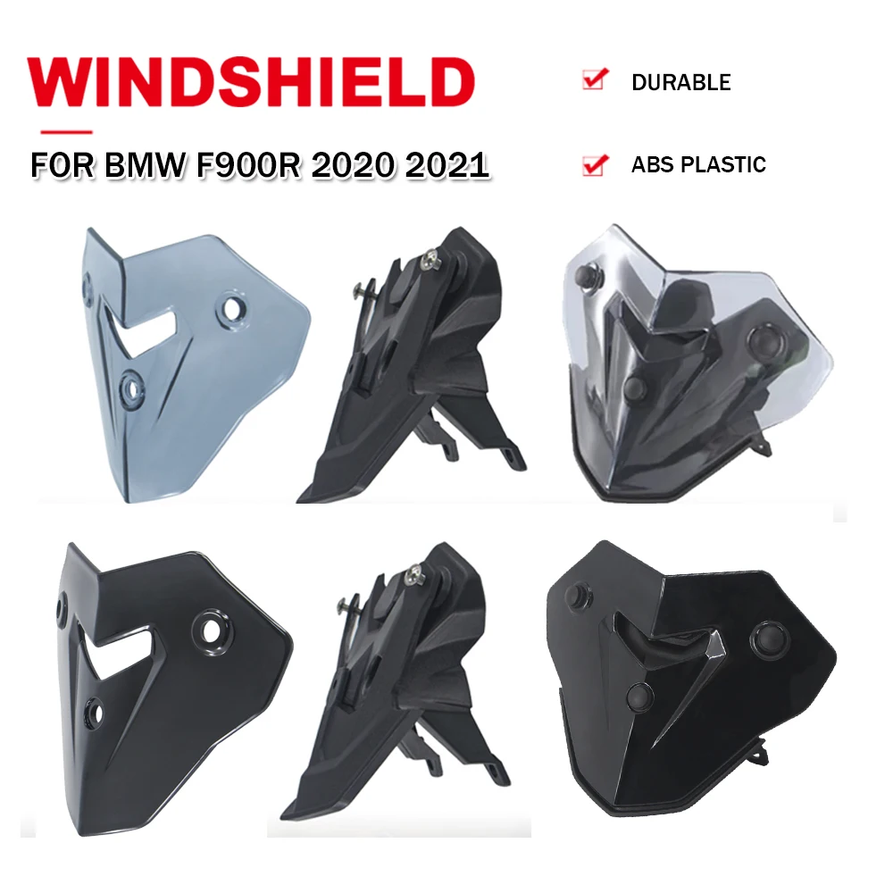 

Motorcycle ABS Windshield With Bracket Holder Windscreen Airflow Wind Deflector Protector For BMW F900R 2020 2021 F 900R F900 R