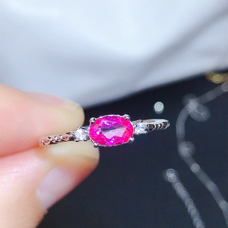 

Crown style, topaz ring, red topaz, 925 silver, beautiful and novel, exquisite craftsmanship