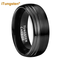 itungsten 8mm dropshipping black tungsten carbide ring for men women fashion engagement wedding band domed comfort fit