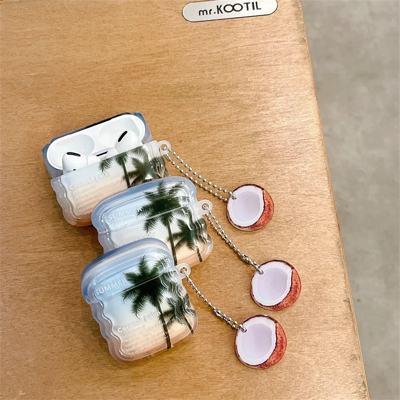 

Simple Sunset Coconut Tree Case for Apple AirPods 1 2 3 Pro 2 Cases Cover IPhone Bluetooth Earbuds Earphone Air Pod Pods Case