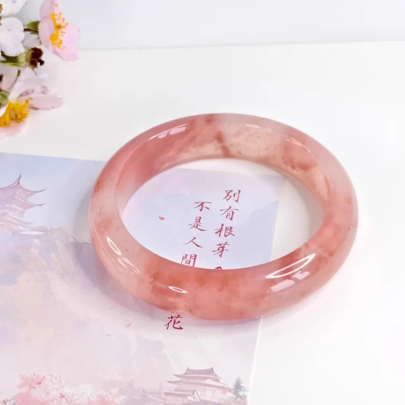 Золотистый Шелковый нефритовый браслет с цветком персика для пивоварения