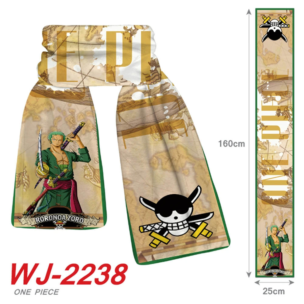 

Anime ONE PIECE Plush Scarf CartoonUnisex Teenager Autumn Winter Warm Scarves Cartoon Printing Casual Cosplay Gift