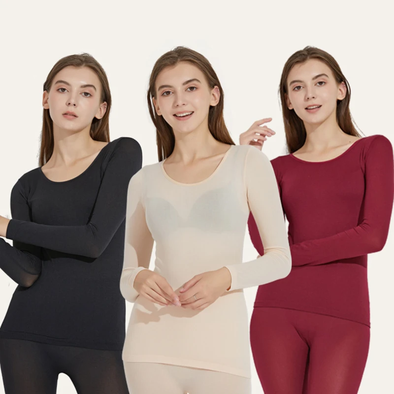 2023 Thermal Underwear Warm Winter High Elasticity Seamless Antibacterial Intimates Sexy Ladies Clothes Long Women Shaped Sets