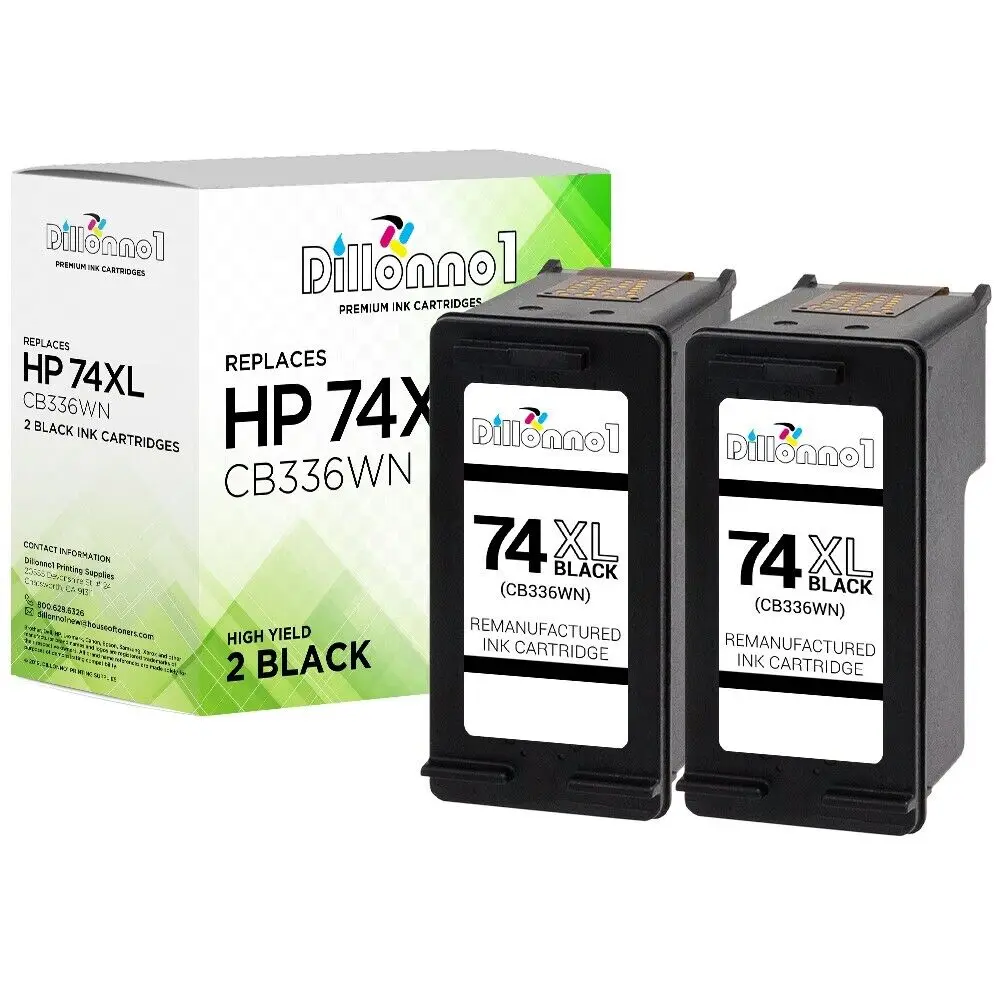 

2 Black #74XL CB336WN Ink for HP Photosmart C4550 C4575 C4580 C4583 C4588 C5200