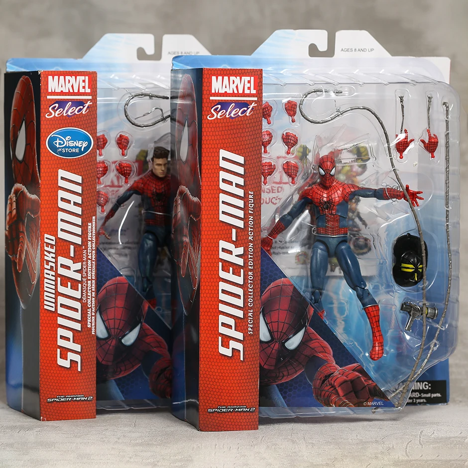 

Marvel Select The Amazing Spider-Man 2 Unmasked Spiderman Action Figure PVC Toys Collection Model Doll