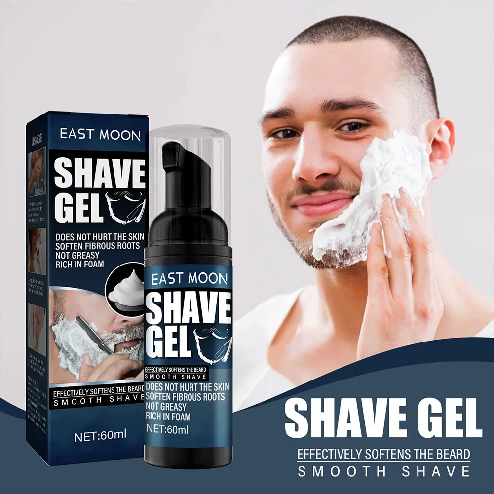 

60ml Men Shaving Cream Refreshing Cleanser Foam Effectively Soften Beard Painless Beard Remove Shaving Tools Skin Care