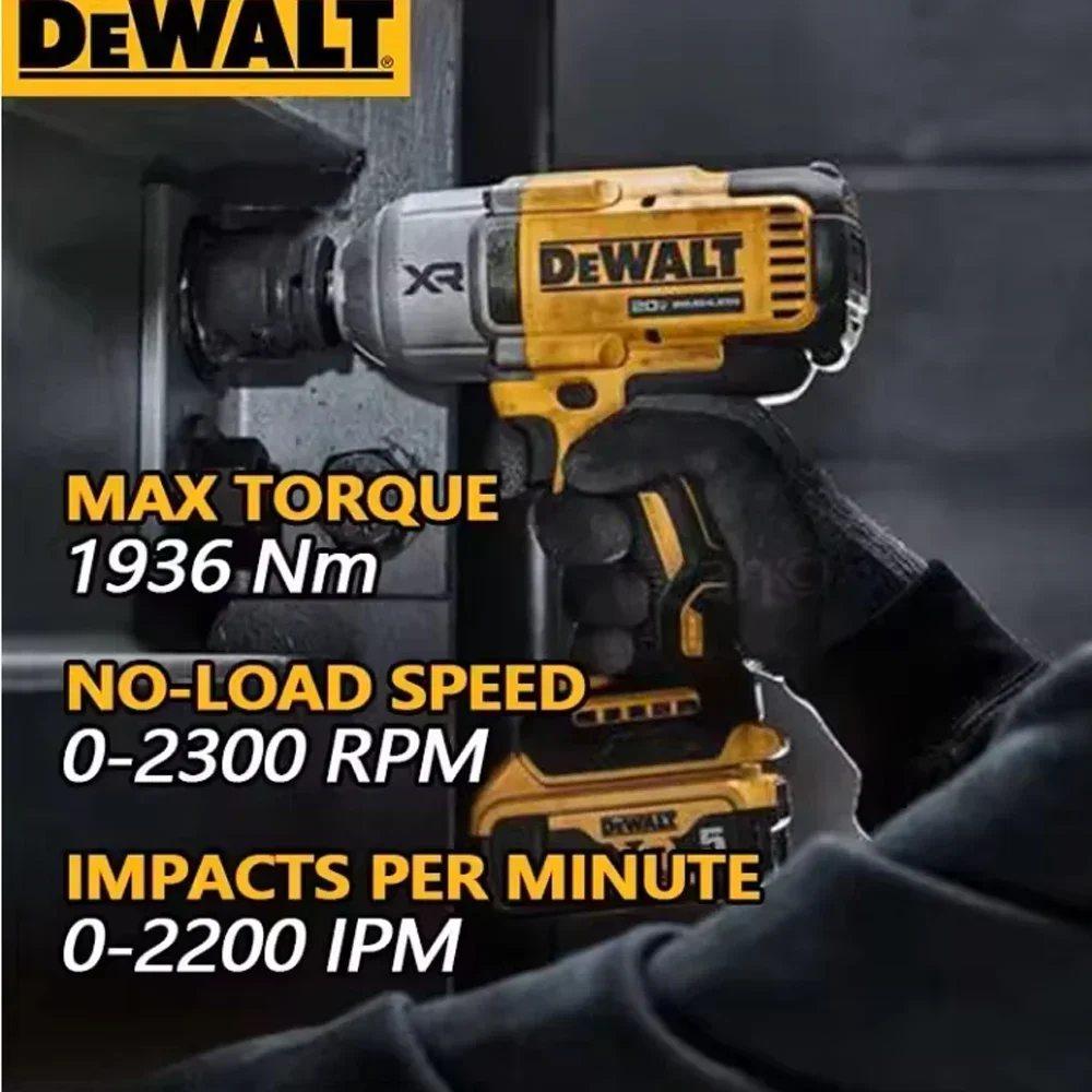 Фото Новый комплект бесщеточных беспроводных ударных гайковертов DEWALT DCF9001/2 дюйма с высоким крутящим моментом и сверхдлинное зарядное устройство для электроинструмента DEWAL 20 В №5