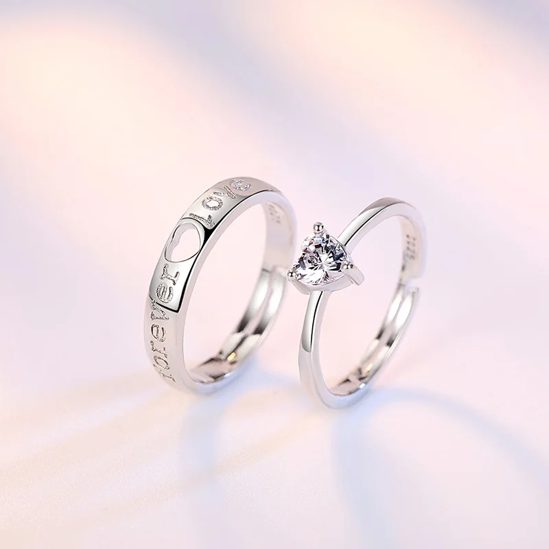 

Подарок на день Святого Валентина, милое кольцо на палец с фианитом класса ААА, открытое обручальное кольцо, ювелирные изделия
