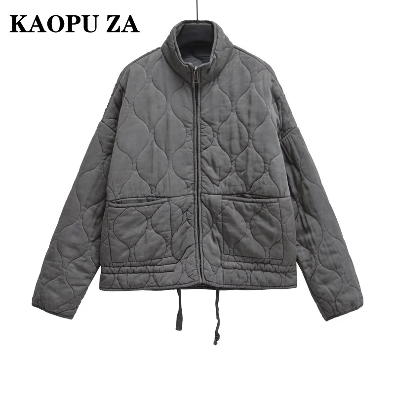 Женская зимняя теплая куртка kAOPU ZA Свободный Повседневный Хлопковый жакет с