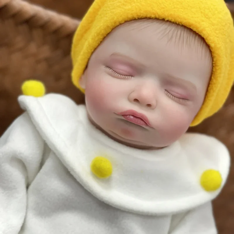 45 см Reborn Sleeping Rosalie Мягкие волосы с ручными корнями 3D кожа венами Коллекционная