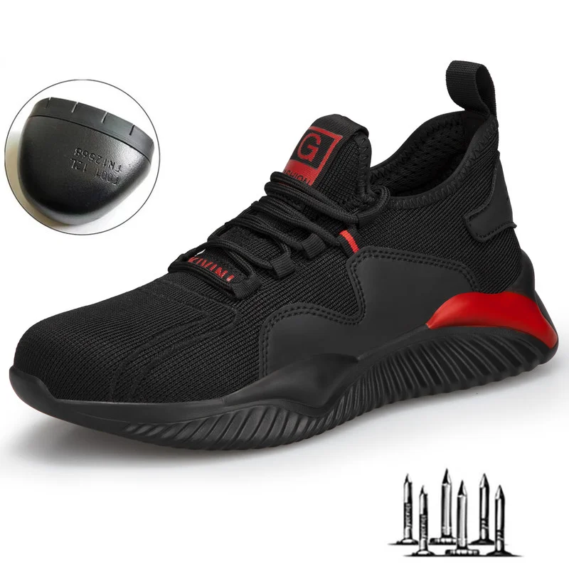 

Мужские легкие кроссовки со стальным носком, дышащие безопасные, непробиваемые, летняя Рабочая обувь