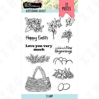 flower blossoming basket clear silicone stamps scrapbook diary decoration embossing template diy greeting card handmade 2022 new