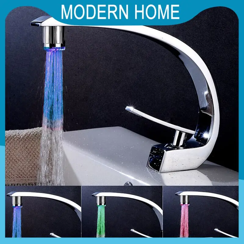 

Led Light Light-up Faucet With Converter Temperature Sensor 7 Color Change Faucet Sensitive Water Faucet Glow Faucet Aerator Tap