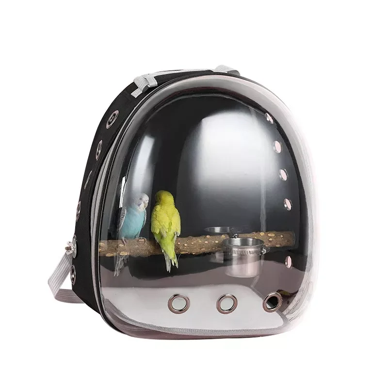 

Parrot Pet Backpack Outdoor Travel Oxford Cloth Transparent Bird Cage Portable Transport Comfortable Parrot Cage Bird bag House